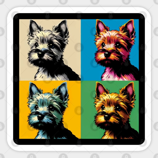 Pop Retro Norwich Terrier Art - Cute Puppy Sticker by PawPopArt